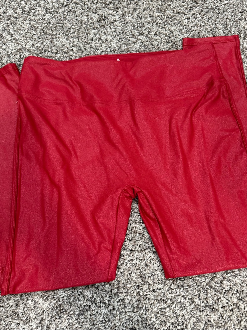 High-Rise Red Performance Bike Shorts